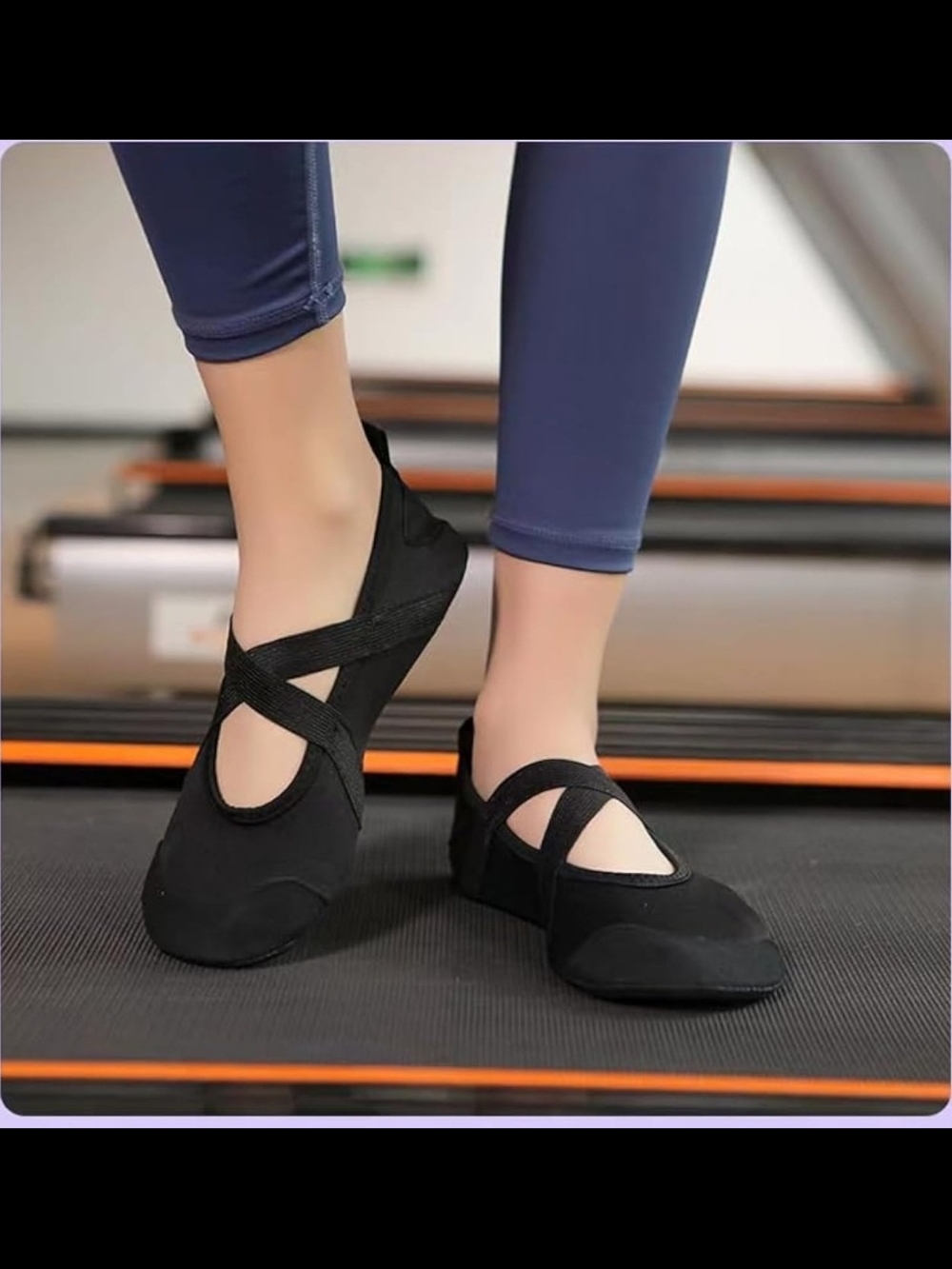 Women’s Black Cross-Strap Ballet Flats - Lightweight Everyday Slip-On